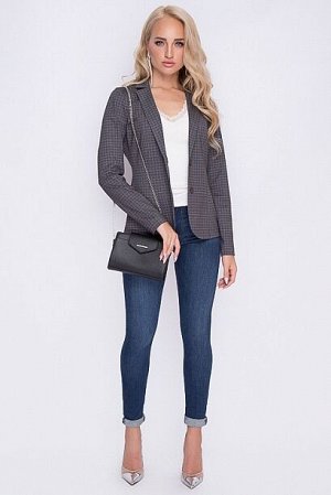 Жакет 8054 Жакет из качественного трикотажного полотна в клетку.
50% вискоза,45% п/э,5% лайкра
