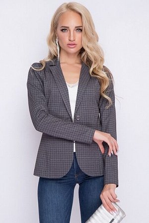 Жакет 8054 Жакет из качественного трикотажного полотна в клетку.
50% вискоза,45% п/э,5% лайкра