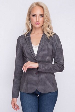 Жакет 8054 Жакет из качественного трикотажного полотна в клетку.
50% вискоза,45% п/э,5% лайкра