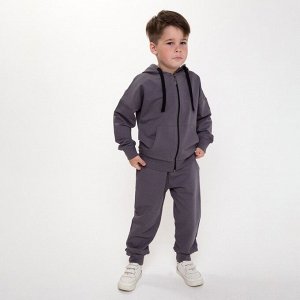 Костюм (брюки/толстовка) для мальчика, цвет фуме, рост 104