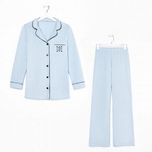 Пижама женская (рубашка и брюки) KAFTAN Love размер, цвет голубой