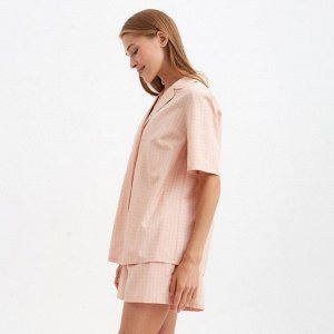 Пижама женская (рубашка, шорты) MINAKU: Home collection цвет персиковый, размер 50