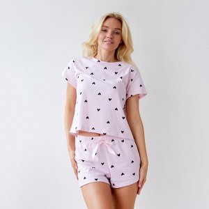 Пижама женская KAFTAN "Сердечки" футболка, шорты.