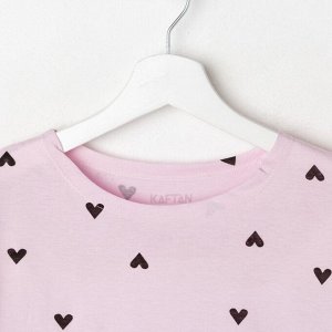 Пижама женская KAFTAN "Сердечки" футболка, шорты.