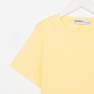 Футболка для девочки укороченная KAFTAN "Selfie", рост 158-164, цвет жёлтый