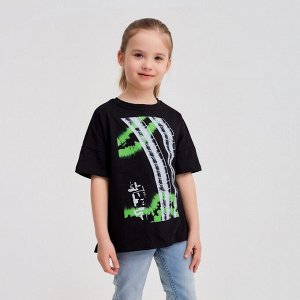Футболка детская MINAKU Bright, цвет чёрный.