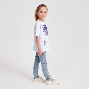 Футболка детская MINAKU Colors, цвет белый/фиолетовый.