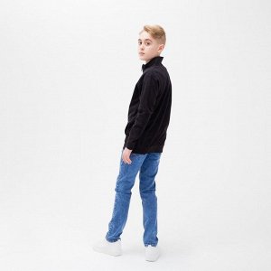 Джемпер для мальчика, цвет чёрный меланж, рост 128 см