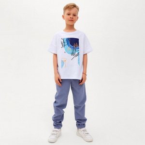 Брюки для мальчика MINAKU: Cotton collection, синие, рост, см