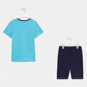 Комплект (шорты/футболка) для мальчика, цвет голубой/синий, рост