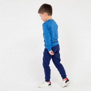 Комплект для мальчика (джемпер/ брюки), цвет голубой/синий, рост 98