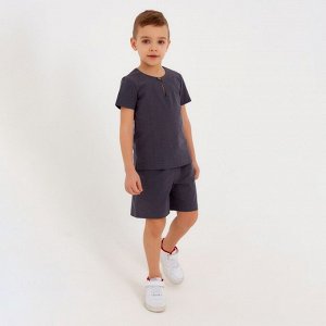 Комплект для мальчика (рубашка, шорты) MINAKU: Cotton Collection, серый.
