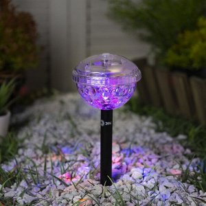 Садовый светильник «ЭРА» на солнечной батарее, 10 ? 32 ? 10 см, свечение мульти