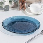 Тарелка обеденная «Идиллия», d=25 см, цвет синий