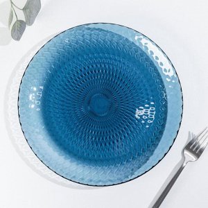 Тарелка плоская «Идиллия», d=25 см, цвет синий