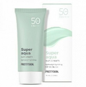 PrettySkin Крем для кожи солнцезащитный увлажняющий легкий Sun Cream Super Aqua Lightweight Hydrating SPF50+PA++++, 70 мл