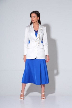 Жакет, Платье / Andrea Fashion 2232-2 белый+синий
