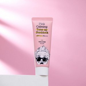 Солнцезащитный крем VILLAGE 11 FACTORY "Pink Calming Sun Block", успокаивающий, SPF 50, 25 мл