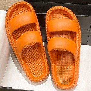 Тапочки резиновые женские EVA без декора \, цвет оранжевый
