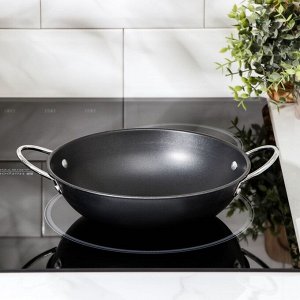 Сковорода-Wok «Мини», 1.4 л, d=20 см, антипригарное покрытие, углеродитсая сталь, чёрная