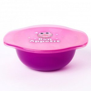 Тарелка для кормления Bon Appetit, c крышкой, цвет фиолетовый