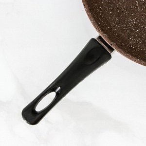 Сковорода Rock, d=29 см, пластиковая ручка, антипригарное покрытие, цвет коричневый