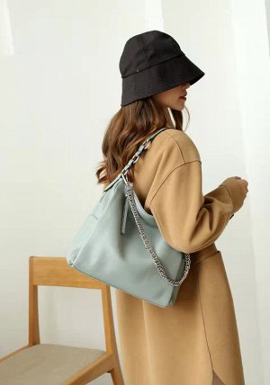 Женская сумка из натуральной кожи, цвет мята