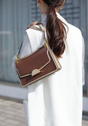 Женская кожаная сумка кросс-боди, цвет шоколад
