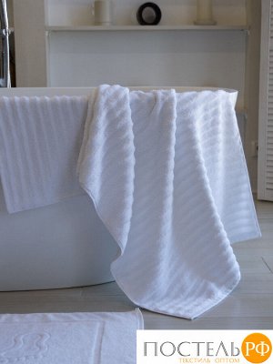 Махровое полотенце 70х140 см Eleganta Wave 650 г/м2, 1001 белый