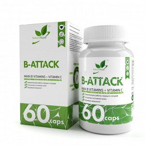 Б-Аттак / Vitamins of group B / комплексный препарат, 60 капс.