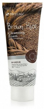 Нежная пенка для умывания на основе коричневого риса 3w clinic Brown Rice Foam Cleansing