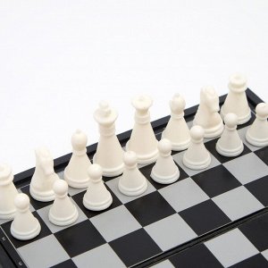 Шахматы магнитные, доска 13 х 13 см, черно-белые