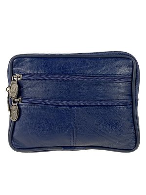 Женский кошелёк из мягкой натуральной кожи, цвет синий