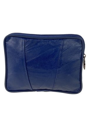 Женский кошелёк из мягкой натуральной кожи, цвет синий