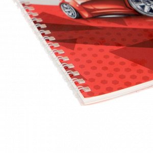 Альбом для рисования A4, 24 листа на гребне "Красная машина", обложка мелованный картон, блок 100 г/м2