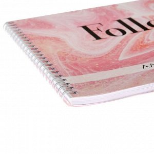 Альбом для рисования А4, 48 листов на гребне "Розовый мрамор", обложка мелованная бумага, блок 100 г/м²