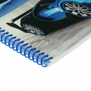 Проф-Пресс Альбом для рисования А4, 40 листов на гребне &quot;Синяя машина&quot;, обложка мелованный картон, блок 100 г/м2