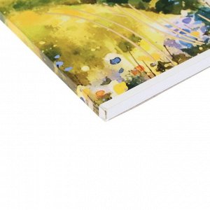 Альбом для рисования А4, 40 листов на клею "Луга", обложка мелованный картон, ламинация Soft-Touch, тиснение фольгой, блок 120 г/м2