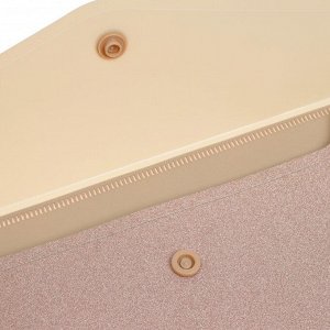 Папка-конверт на кнопке А5 deVENTE, горизонтальная, 240 х 180 мм, 350 мкм, Glitter Shine "песок", светло-розовая