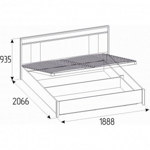 Кровать Люкс с подъёмным механизмом Nature 306, 1800 ? 2000 мм, цвет дуб табачный сraft / чёрный   7