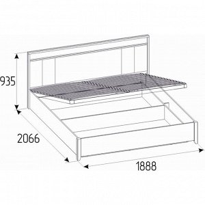 Кровать Nature 306 с подъёмным механизмом, 1800 ? 2000 мм, цвет дуб табачный сraft /чёрный