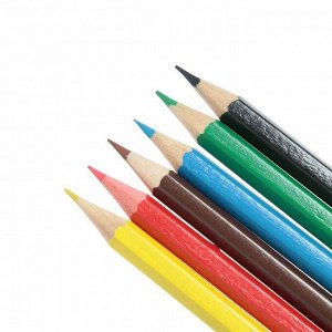 Карандаши цветные 6 цветов Calligrata «Машинка», деревянные, шестигранные, в картонной коробке