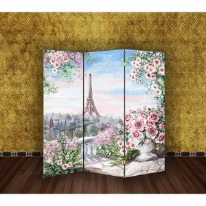 Ширма "Картина маслом. Розы и Париж", 160 ? 150 см