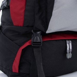 Рюкзак туристический, 65 л, отдел на молнии, 3 наружных кармана, цвет серый