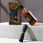 Набор «С Новым годом!»: гель для душа во флаконе виски, древесный с пряными нотами, 250 мл; платок в форме сигары