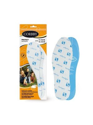 CORBBY- Стельки PROTECT  Б/Р голубые, 1231