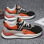 Мужские кроссовки на шнурках, с цветными вставками, надпись &quot;ATR&quot;, цвет черный/оранжевый