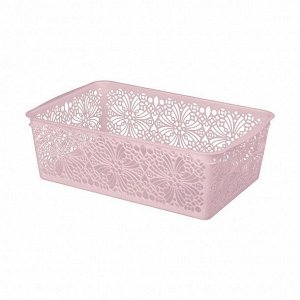 КОРЗИНКА ХРАНЕНИЯ УНИВЕРСАЛЬНАЯ "FLORAL", 250Х150Х75 ММ, цвет РОЗОВЫЙ