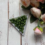 Бусины пластик 8 мм 20 грамм (под жемчуг) цвет зеленый