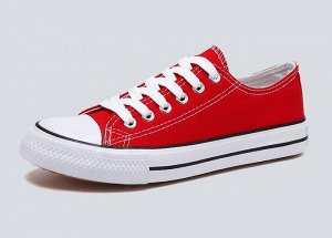 Мужские короткие классические кеды на шнурках, цвет красный